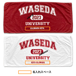 【受注生産】2023卒業入学記念フェイスタオル<名入れ>｜早稲田グッズ