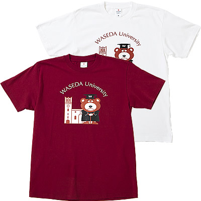 Tシャツ ワセダベア&大隈講堂【大人】｜早稲田グッズ