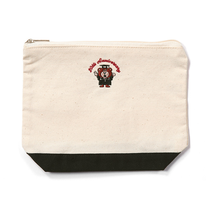 Waseda Shop 早稲田大学オフィシャルグッズ販売 ワセダベア周年記念ロゴグッズ バイカラーキャンバスポーチ