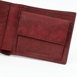 イタリアンレザー 二つ折り財布｜早稲田グッズ